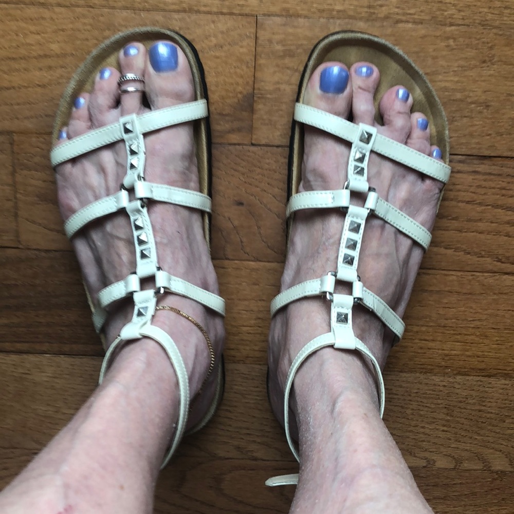 Betula/Birkenstock Cream Ankle Strap Sandals